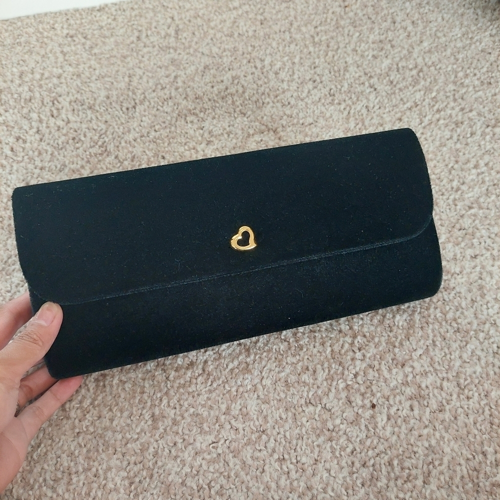 VICTORIA'S SECRET Vintage Black Velvet Clutch